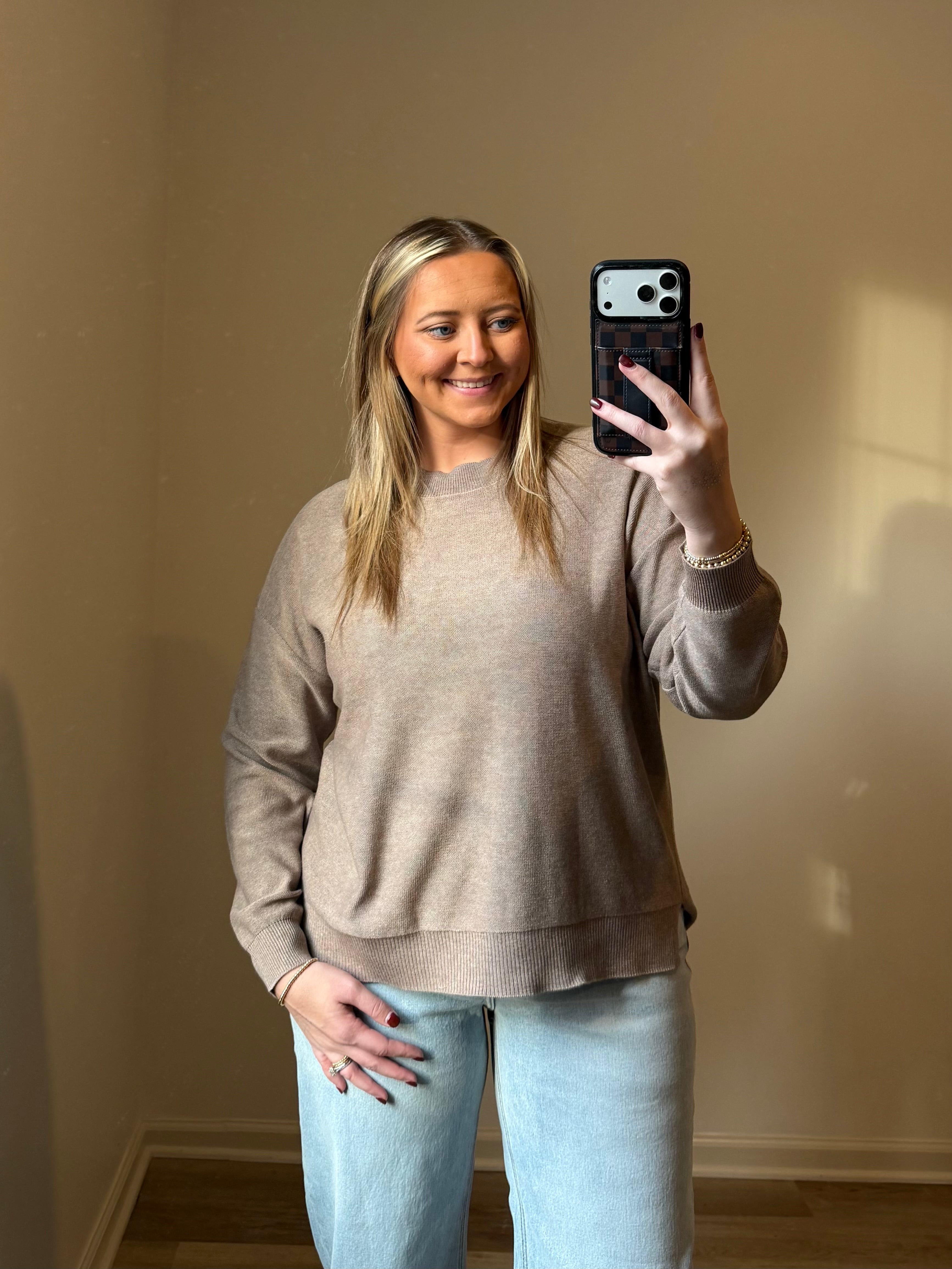 Slightly Oversized Drop Shoulder Sweater Top