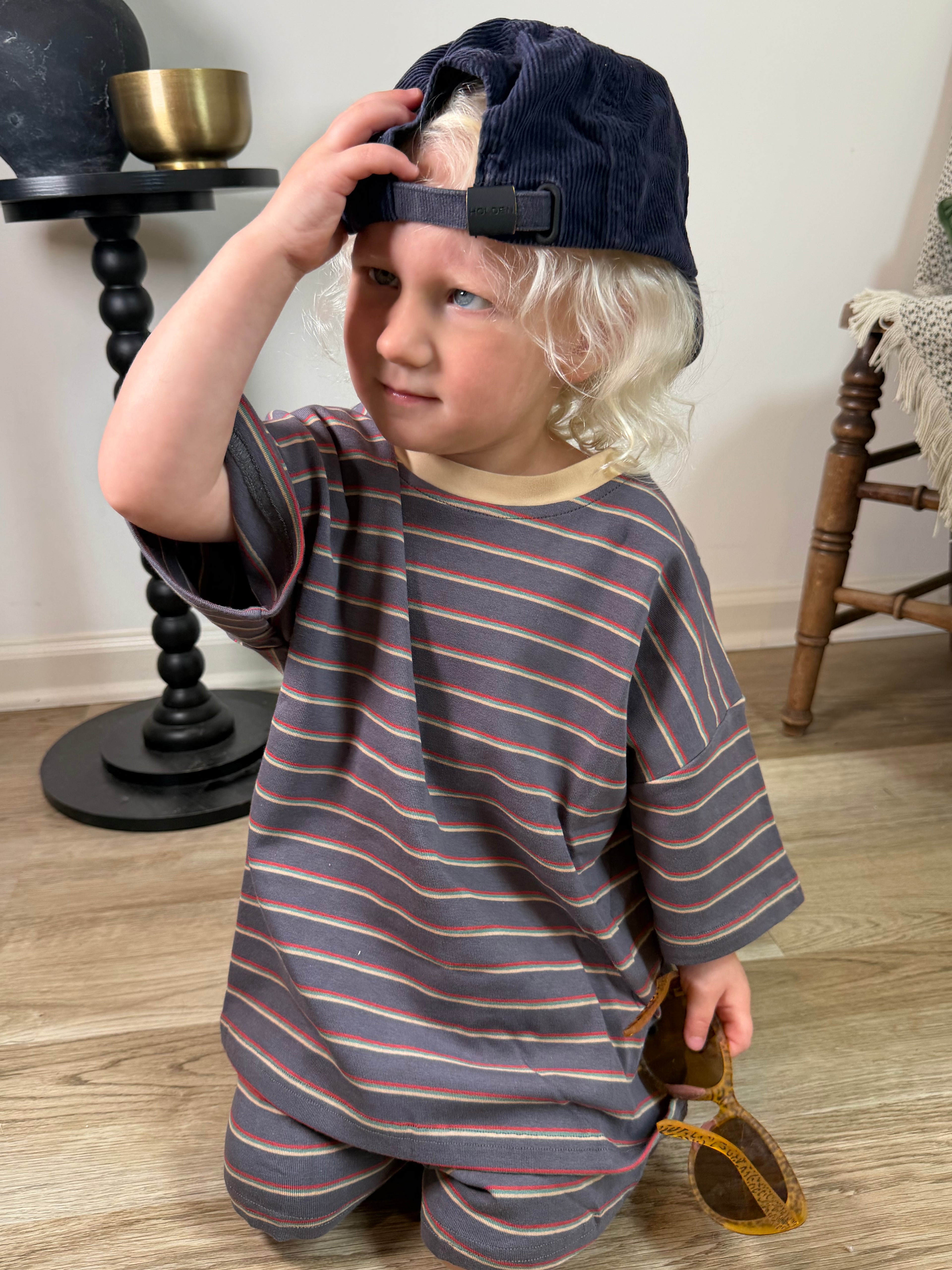 graphite stripe slouchy set