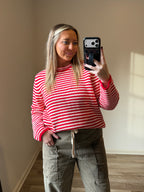 Everyday Cozy Stripe Knit Sweater-CHOCO