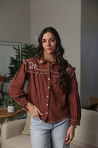 Embroidered Detail Top