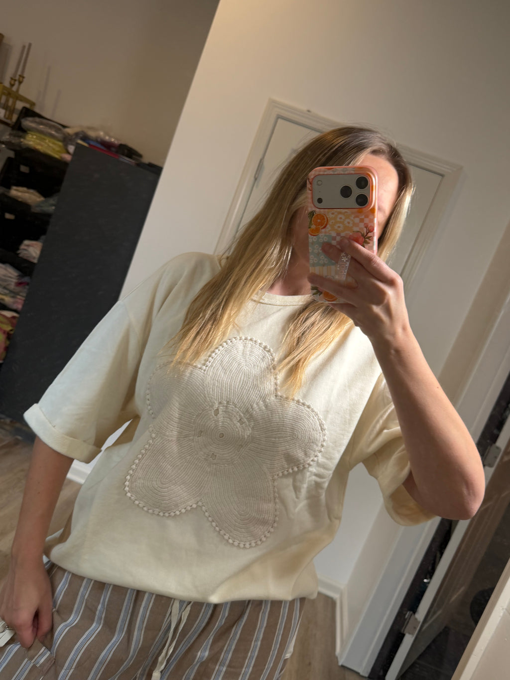 oat milk flower tee