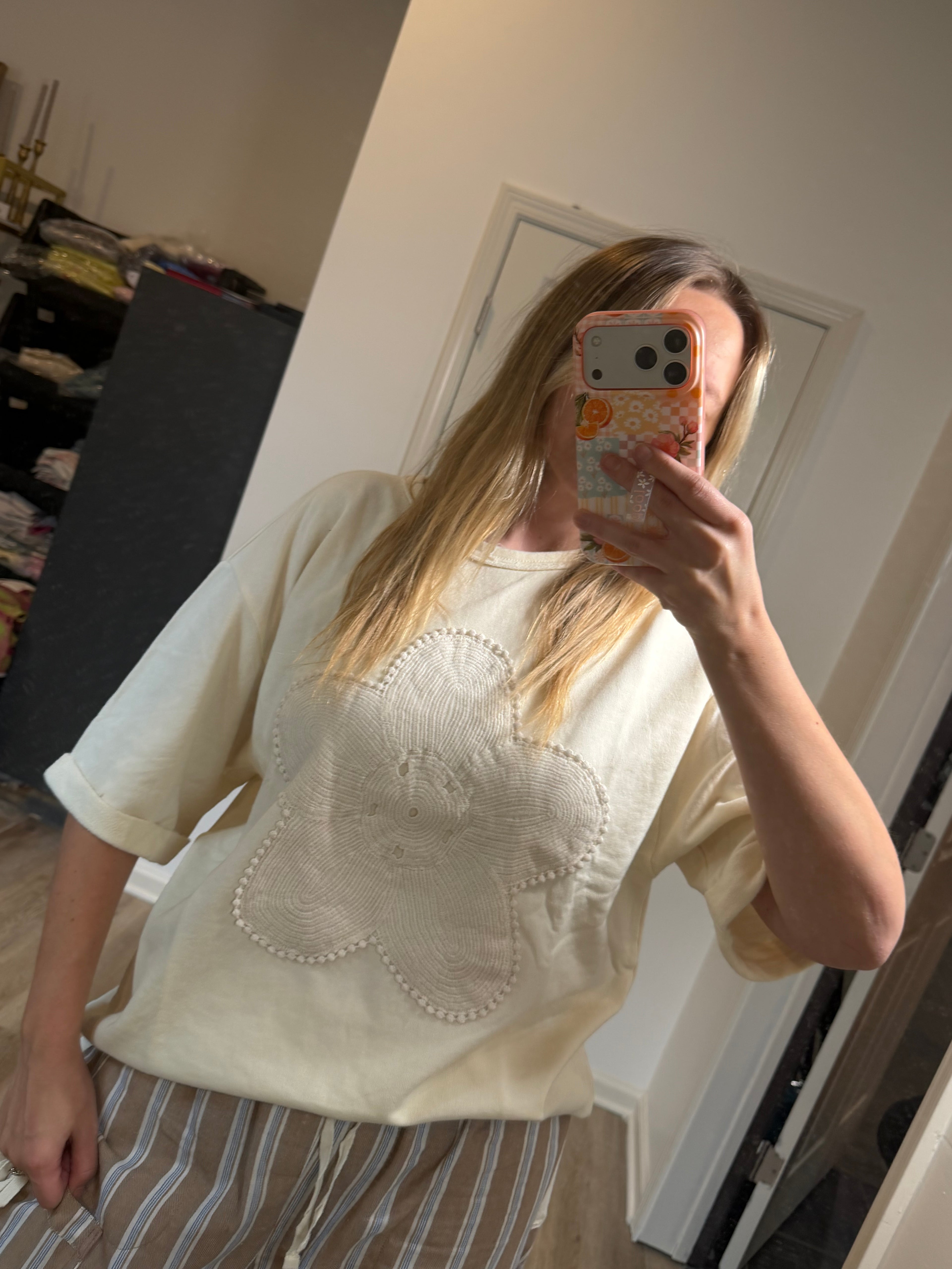 oat milk flower tee