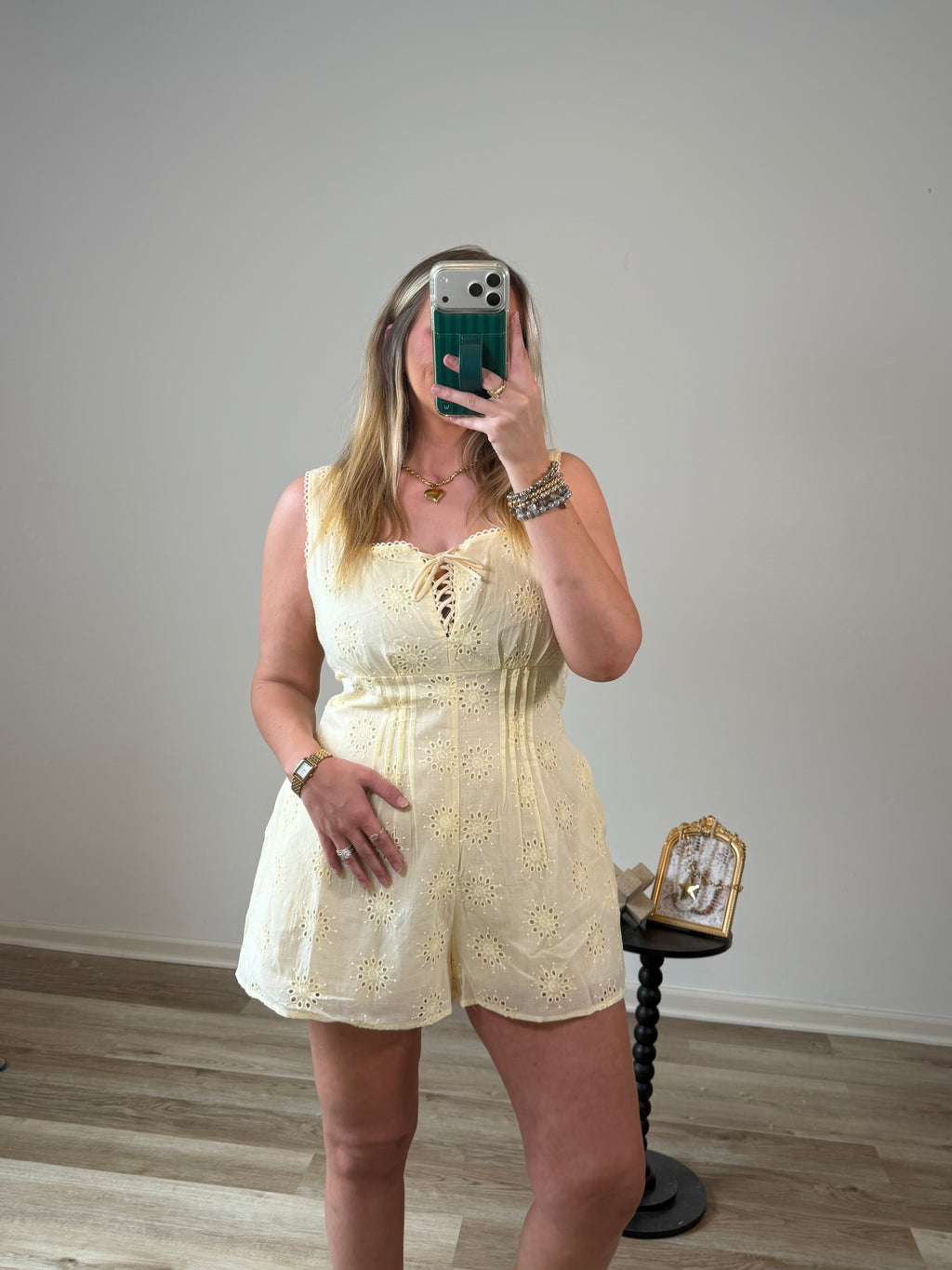 lemon lace romper
