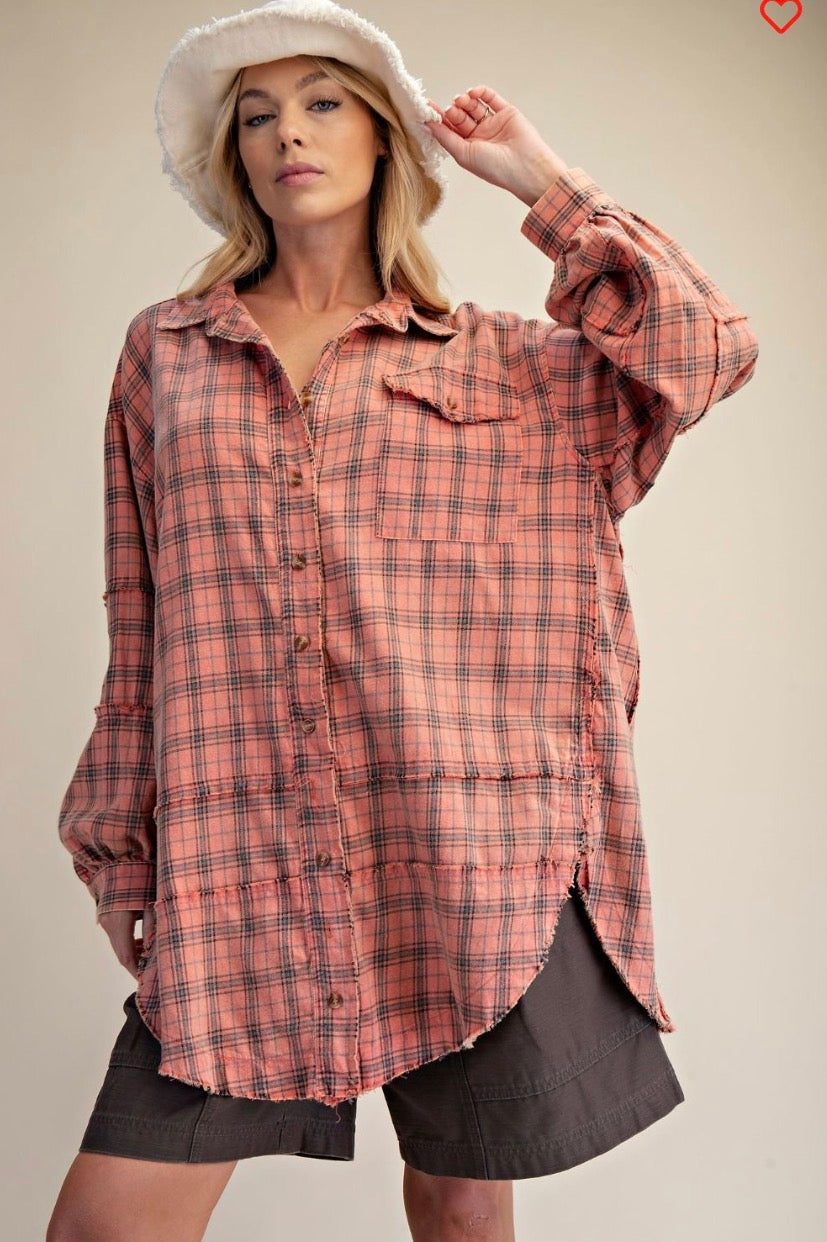 Miranda Coral Flannel