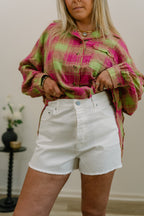 white denim shorts