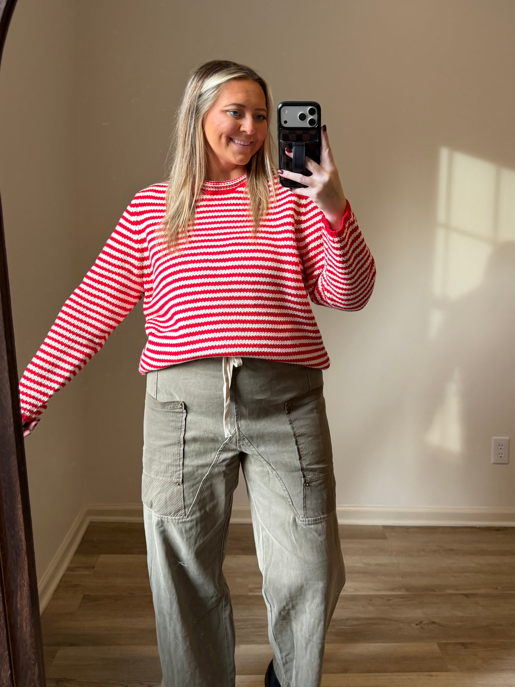 Everyday Cozy Stripe Knit Sweater-CHOCO