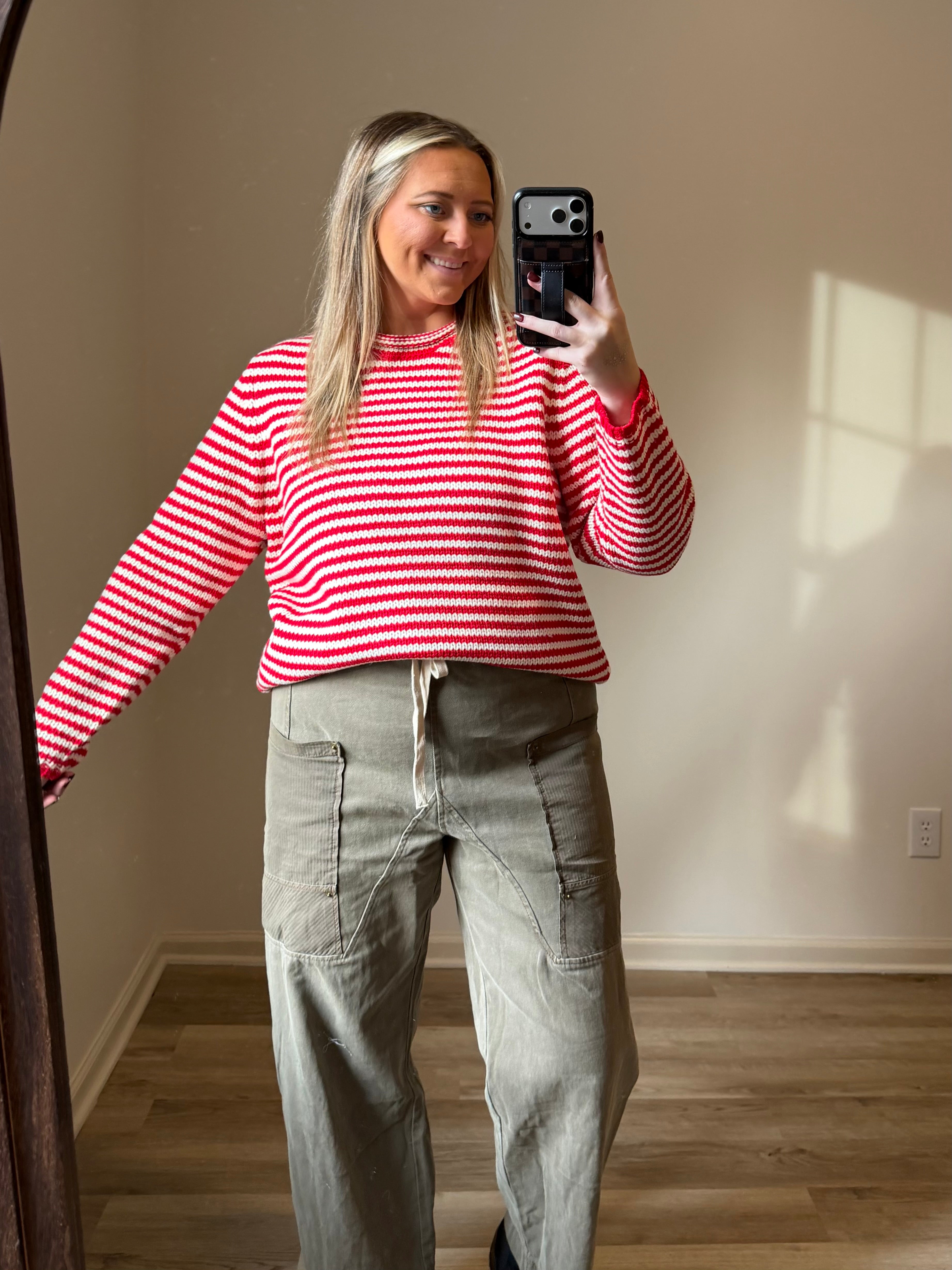 Everyday Cozy Stripe Knit Sweater-CHOCO