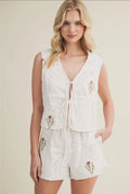 embroidered floral patchwork vest