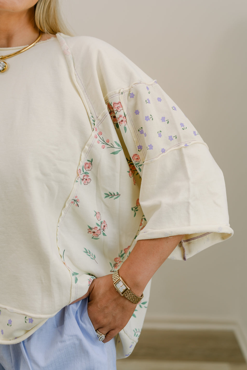 cream floral