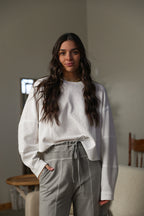 Oversized Waffled Knit Long Sleeve