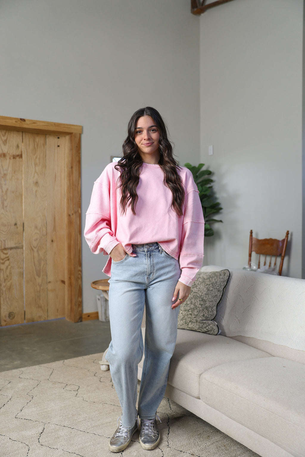 Super High Rise Light Wash Barrel Leg Jean VERVET