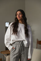 Oversized Waffled Knit Long Sleeve