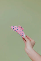 pink and blue polka dot claw cip