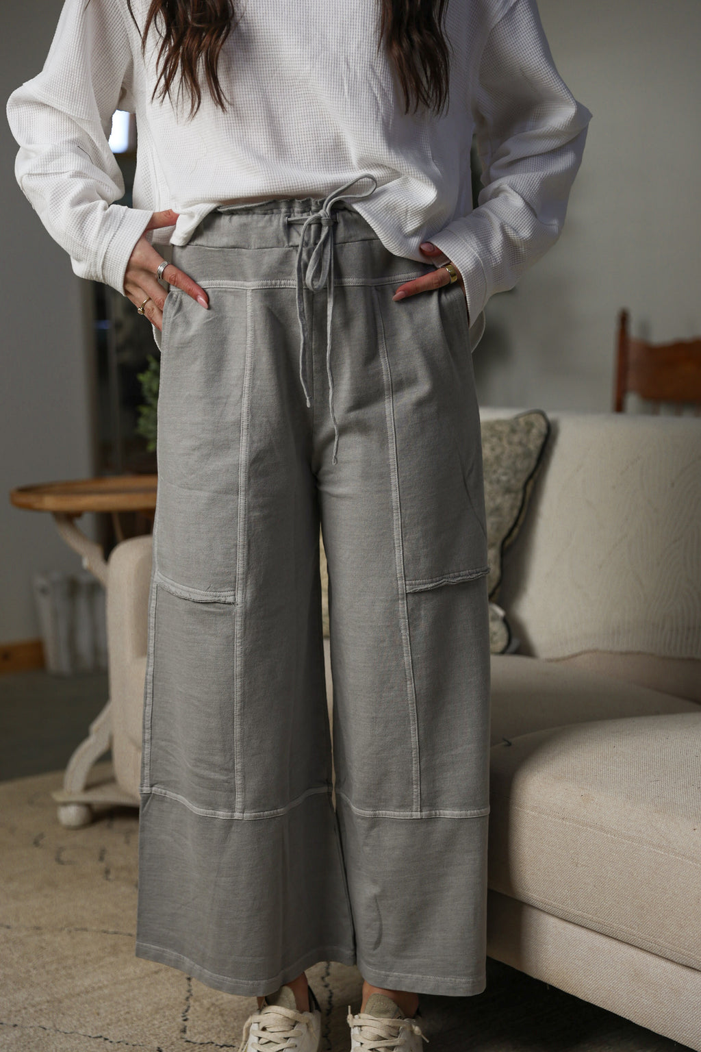 Washed Cropped Pants