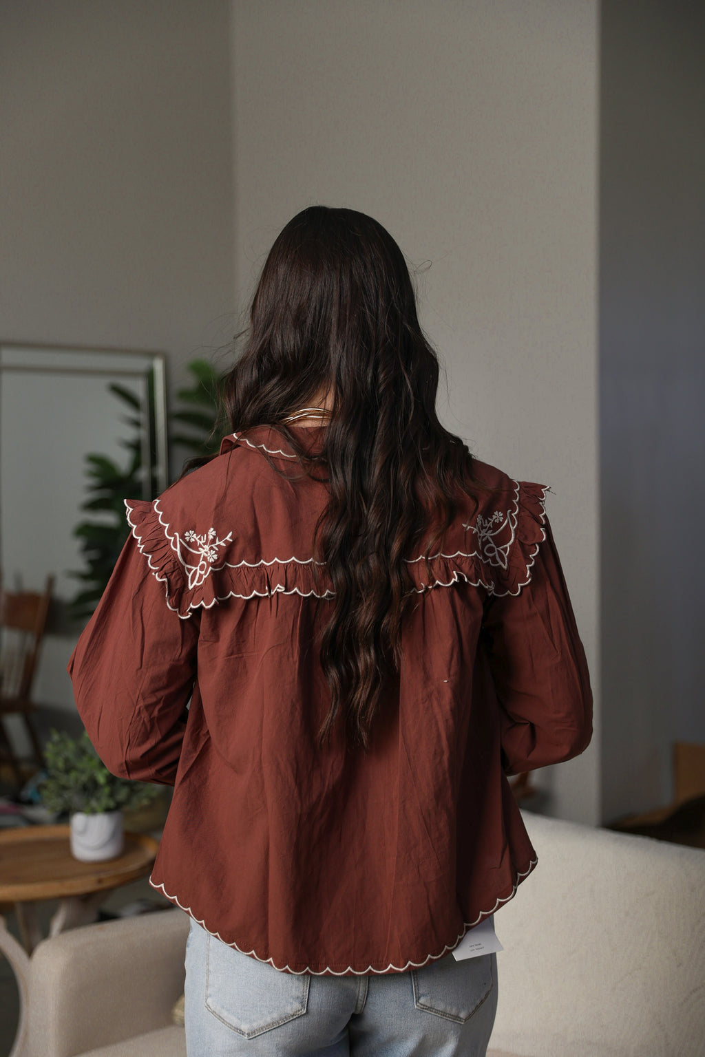 Embroidered Detail Top