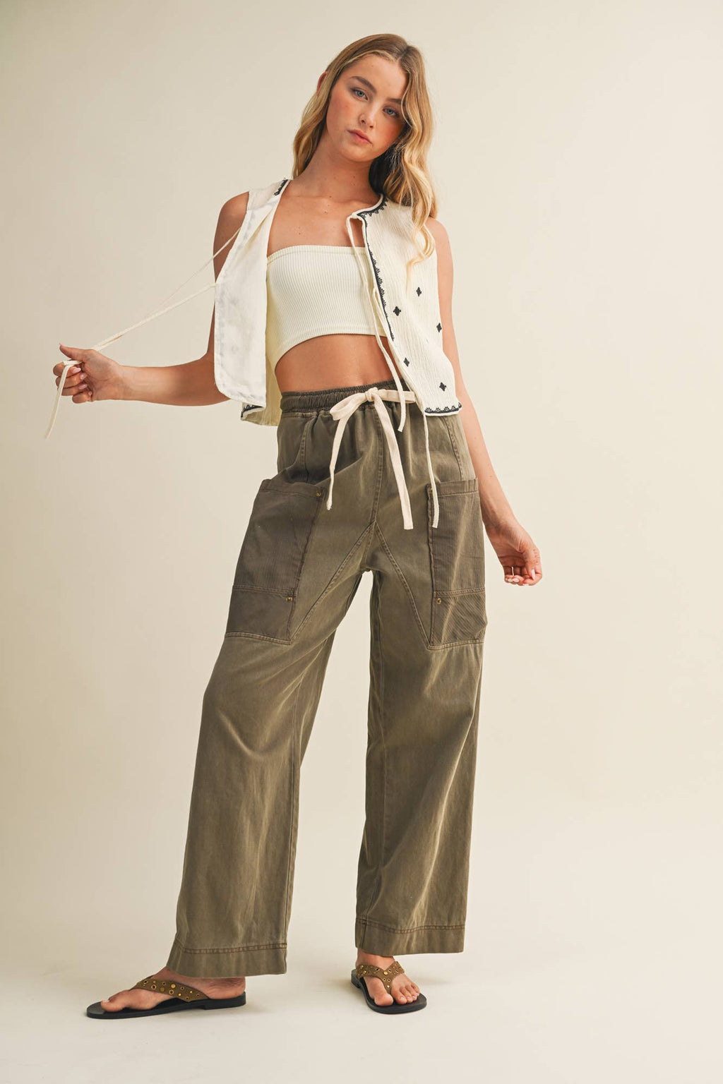 SIDE POCKET WIDE PANTS