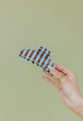 blue and brown stripped claw clip