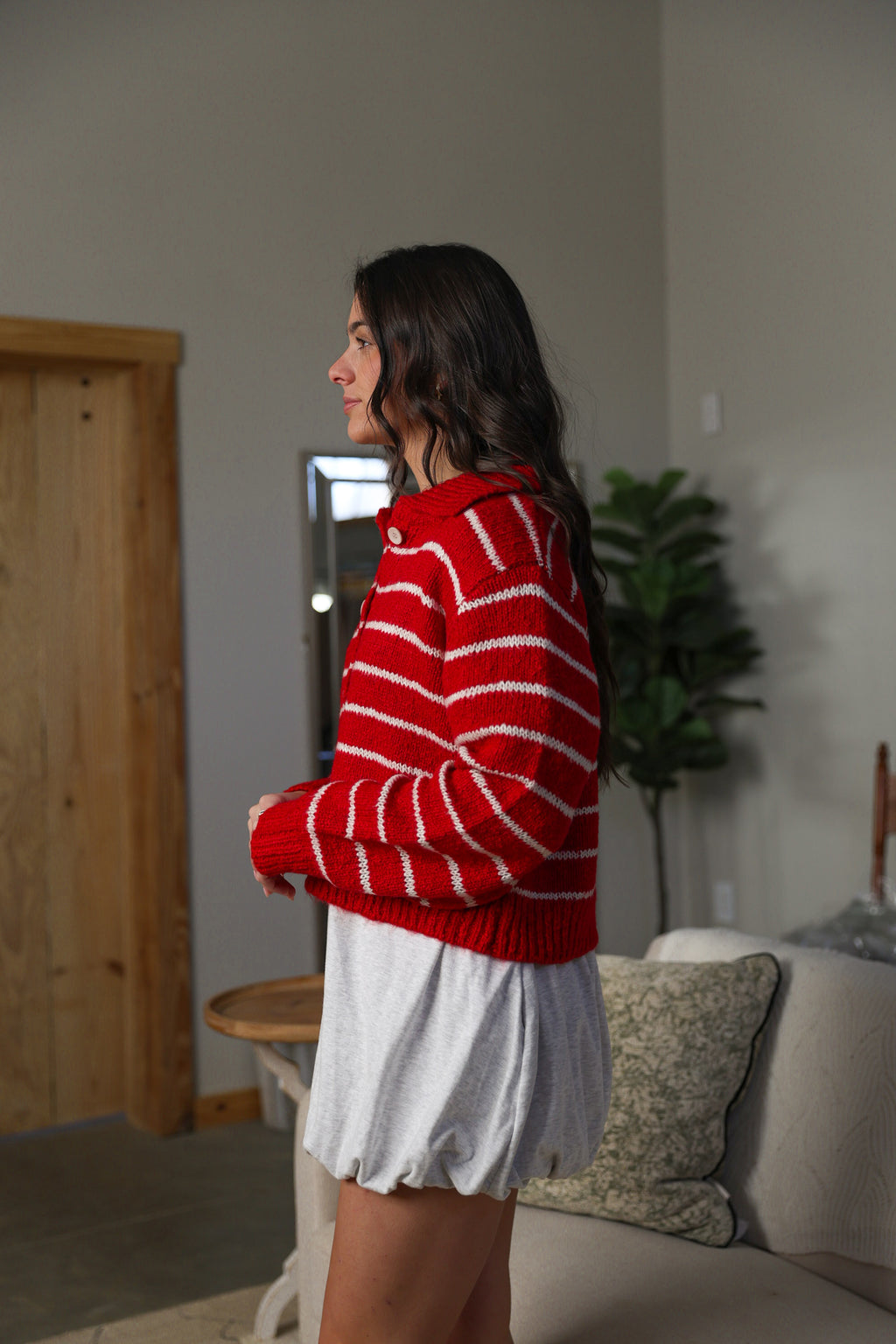 Stripped Cardigan Sweater