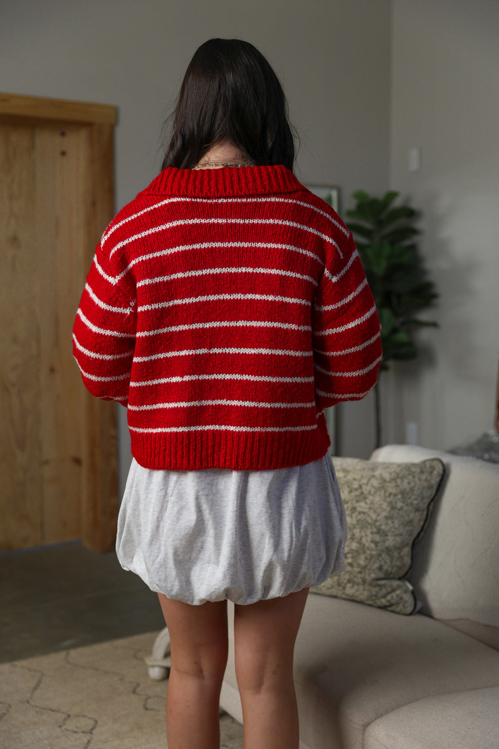 Stripped Cardigan Sweater