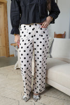 Cream and Black Polka Dot Pants