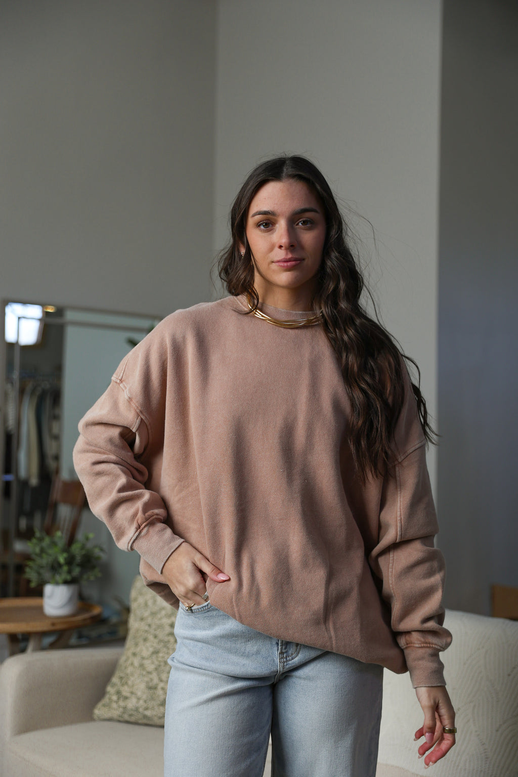 Oversized Crew Neck Sweatshirt