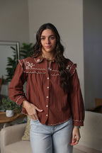 Embroidered Detail Top