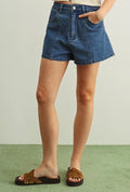 stretch denim shorts