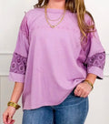 easel purple flower tee