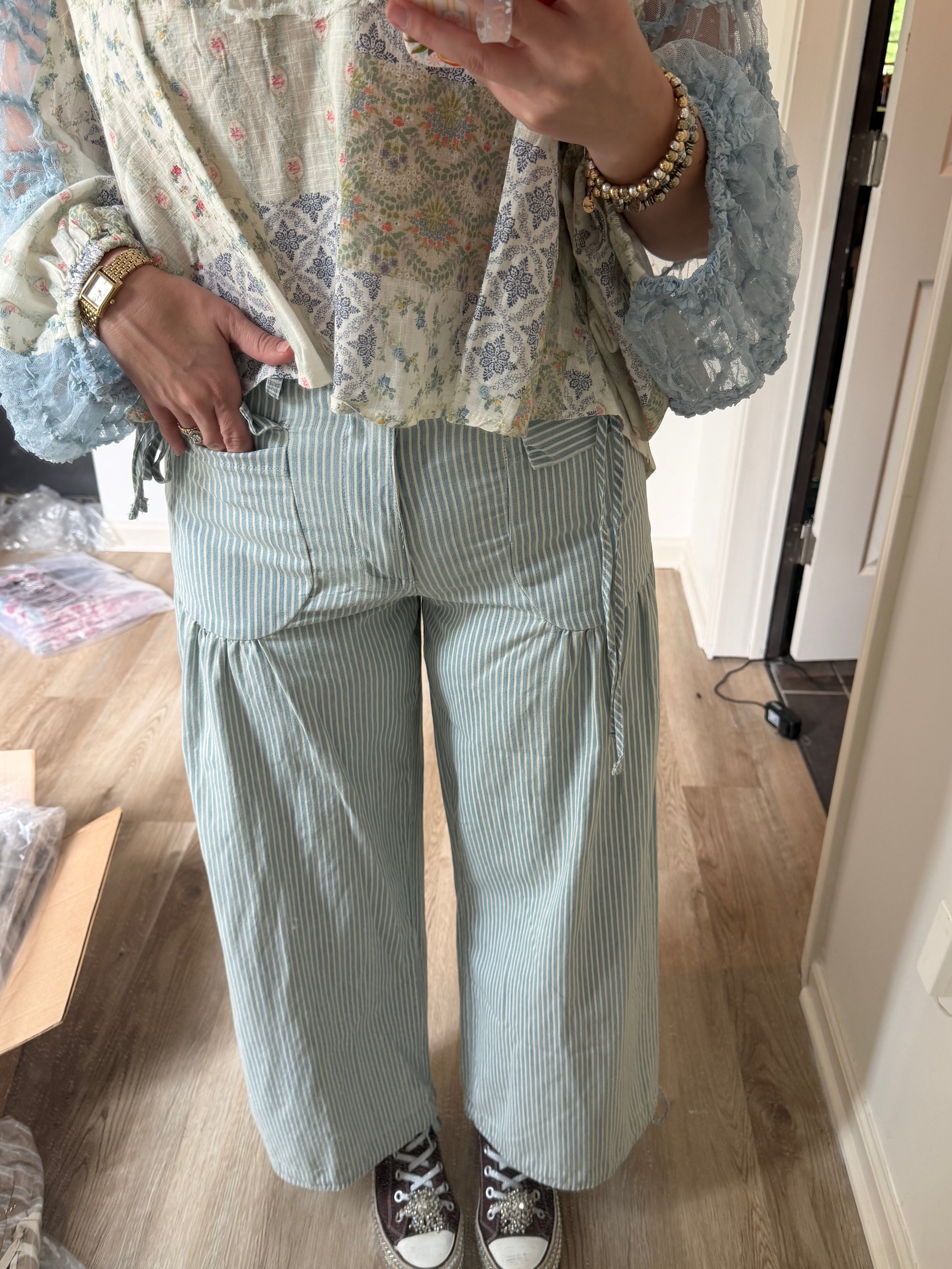 Stripe Wide Leg Pants