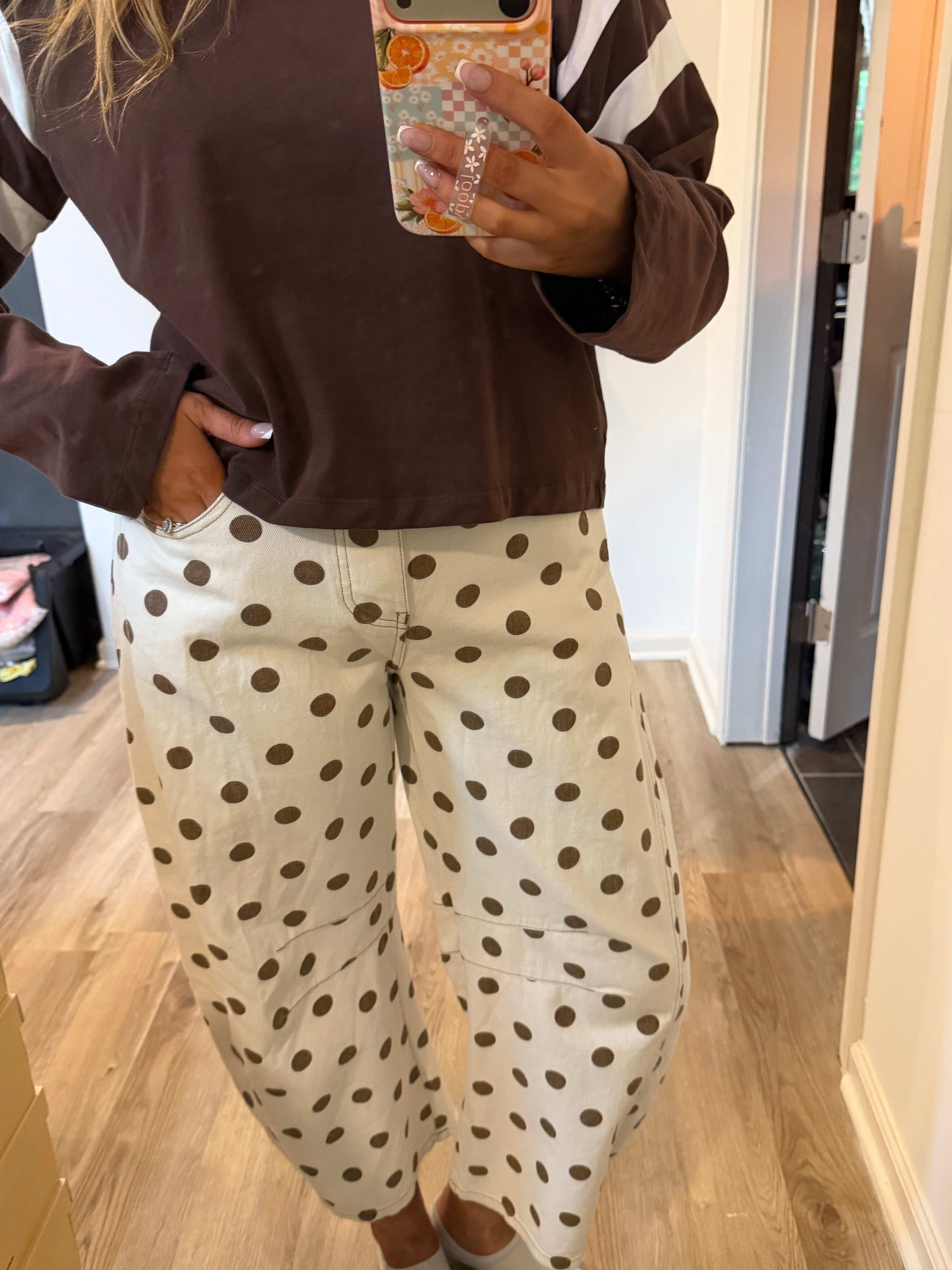 Polka Dot Brown Barrels