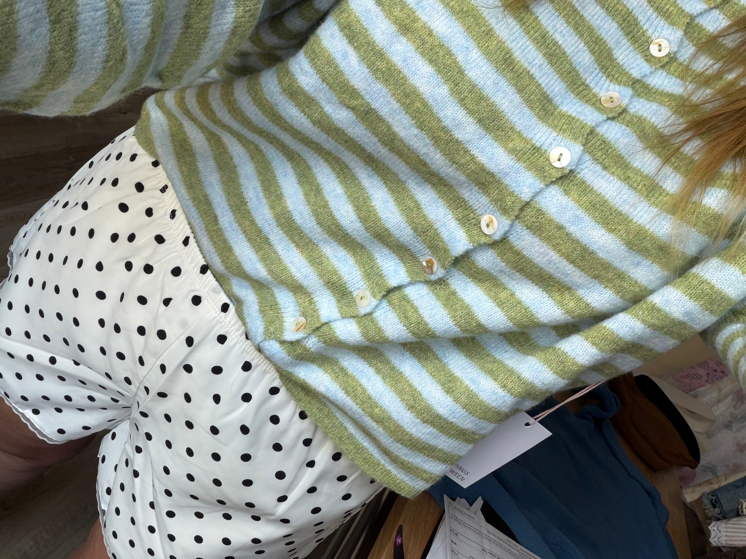 matcha stripped cardi