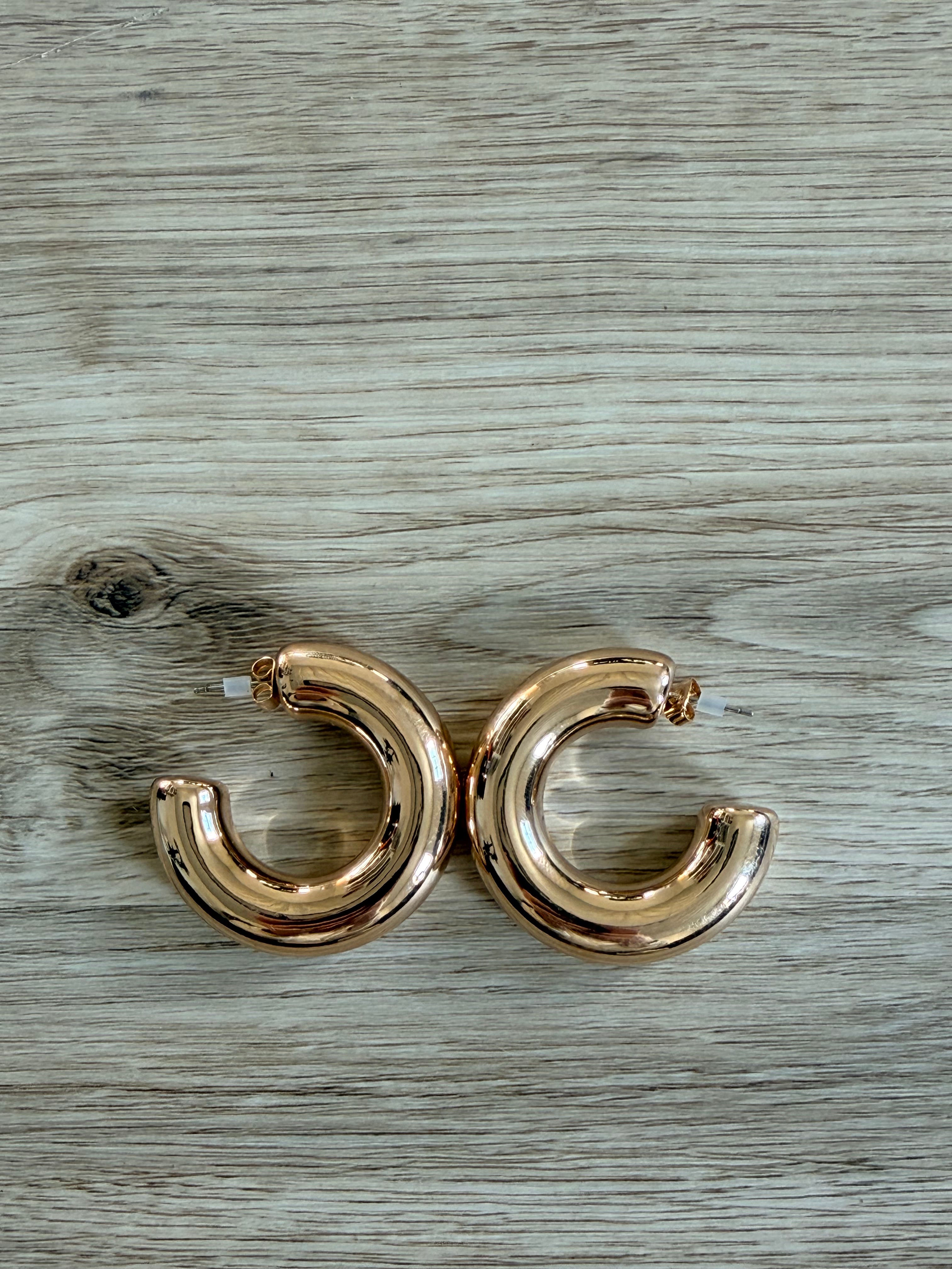 Modern Minimalist Thick Open Hoop Earrings