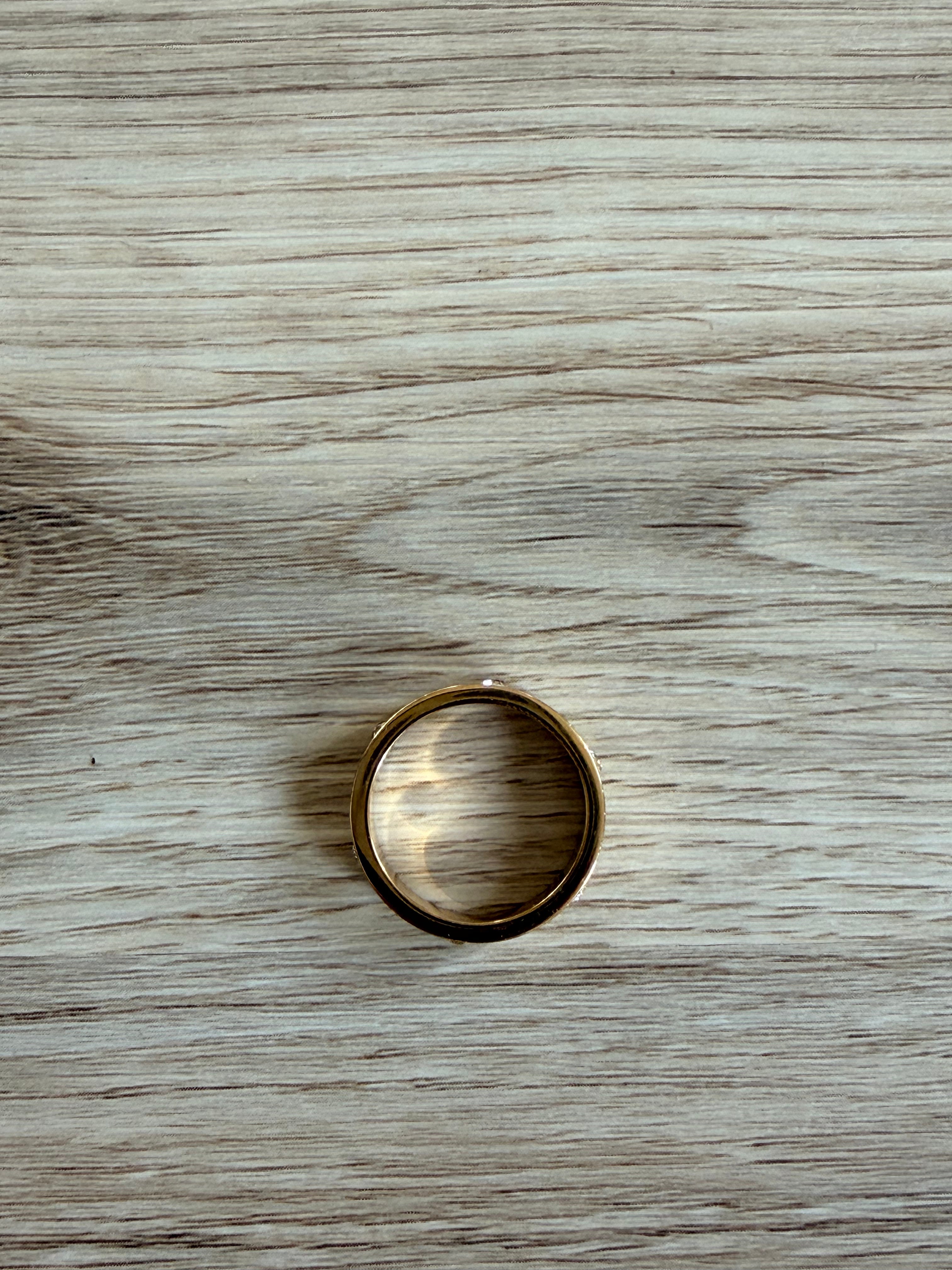 Stone Embellished Stainless Steel Band Ring