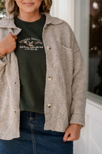 BUTTON DOWN LONG SLEEVE SWEATER JACKET