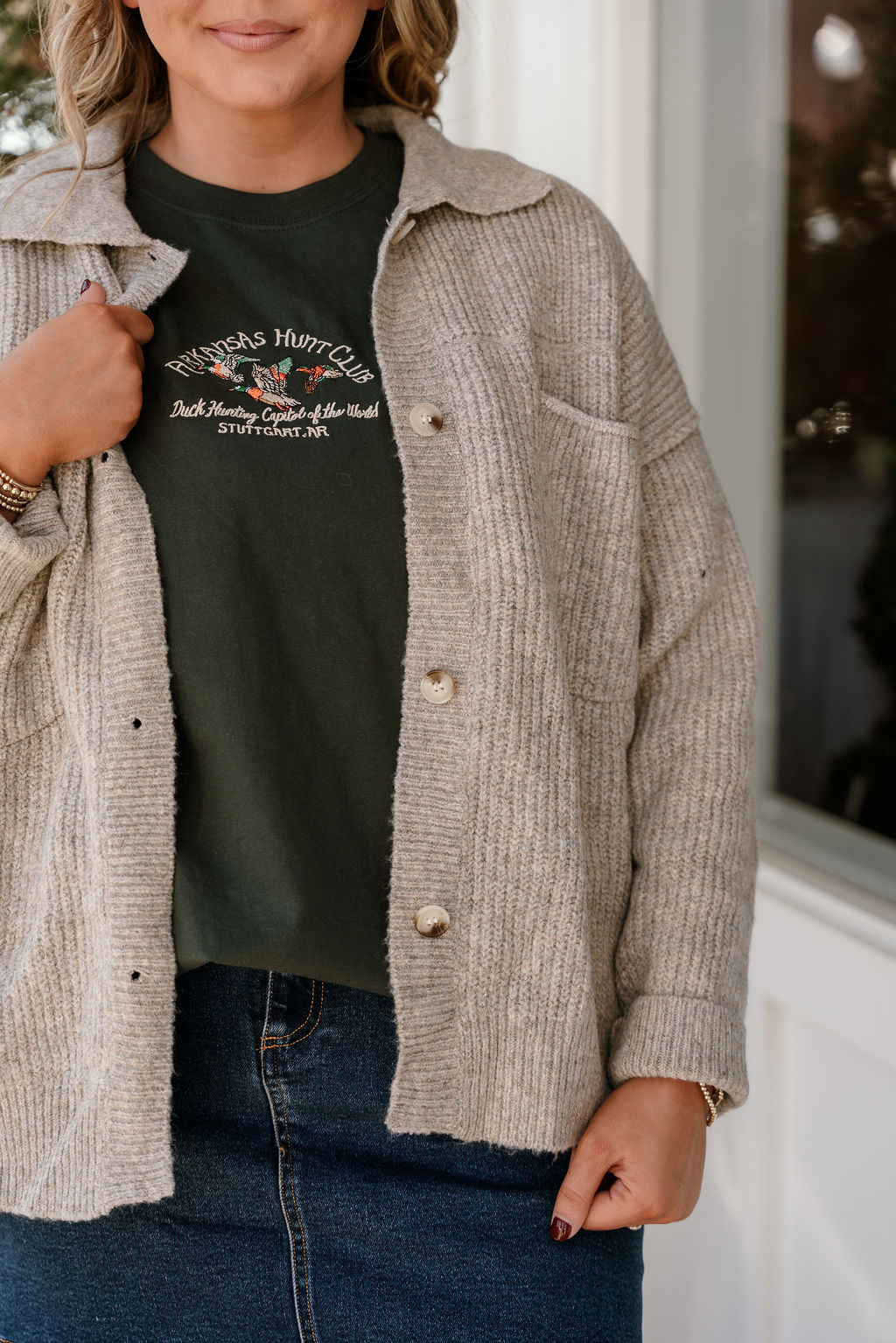 Arkansas Hunt Club Hunter Green Embroidered Heavyweight Tee