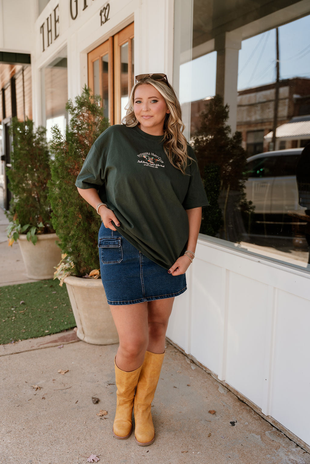Arkansas Hunt Club Hunter Green Embroidered Heavyweight Tee