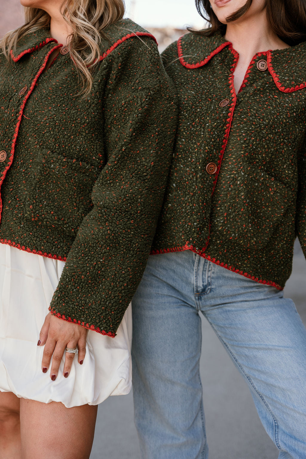 Buttoned Fleece Puffer Jacket