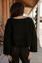 Melange Knit Boat Neck Sweater