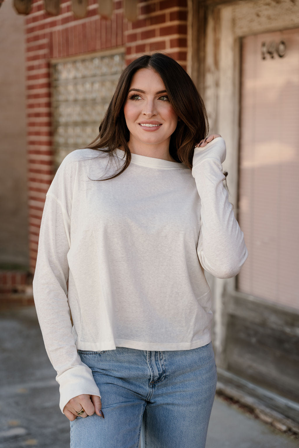 Crew Neck Long Sleeve Tee