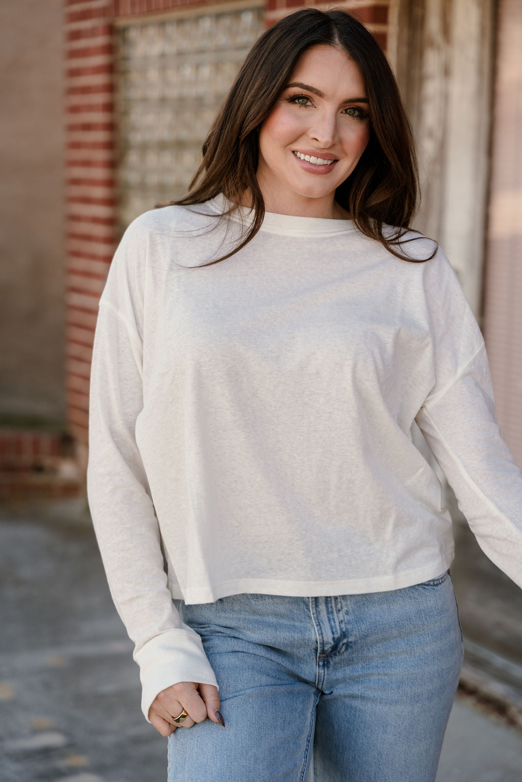 Crew Neck Long Sleeve Tee